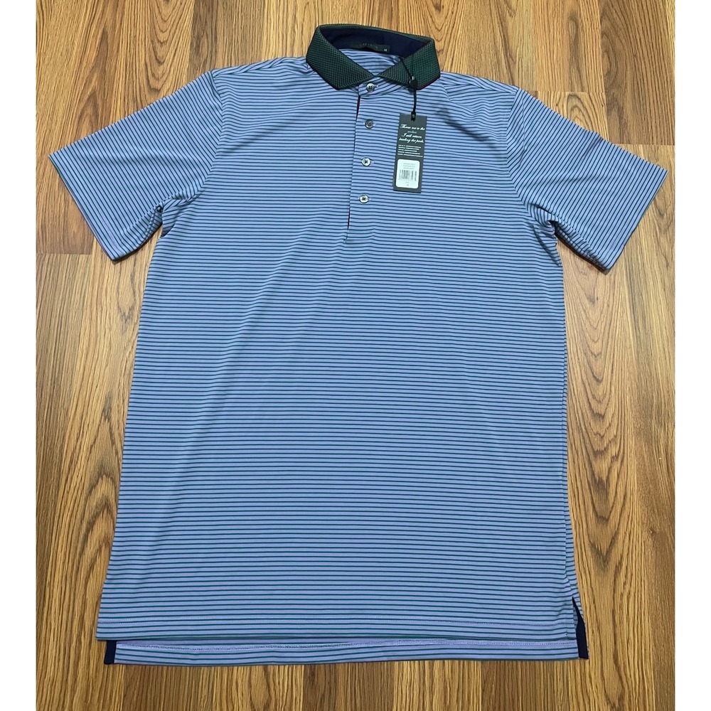 Greyson Arcadia Polo Mens Medium Performance Stripe Windflower